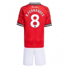 Manchester United Bruno Fernandes #8 Hemmaställ Barn 2025-26 Korta ärmar (+ Korta byxor)